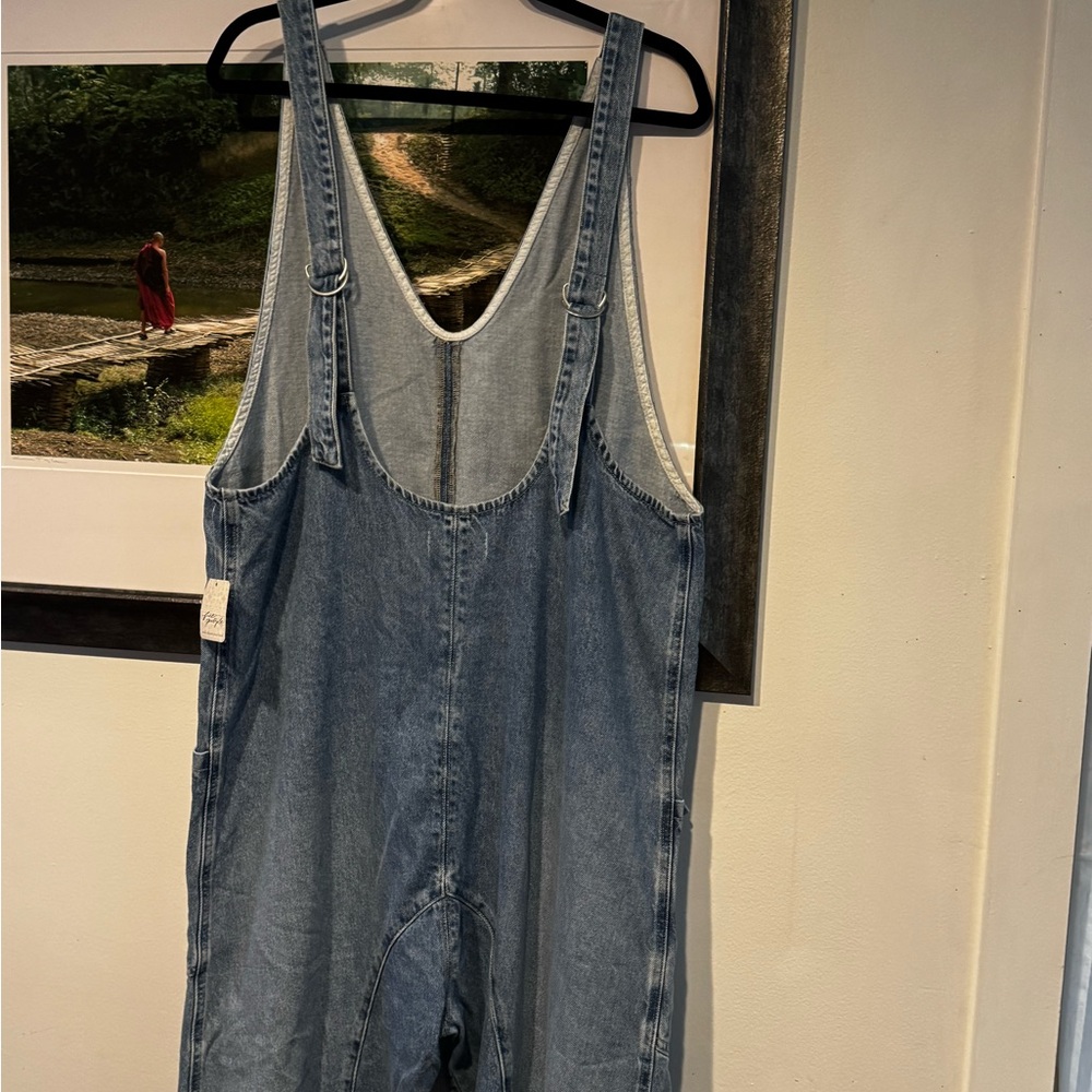 Free People High Roller Jumpsuit -Denim - Picture 2 of 4